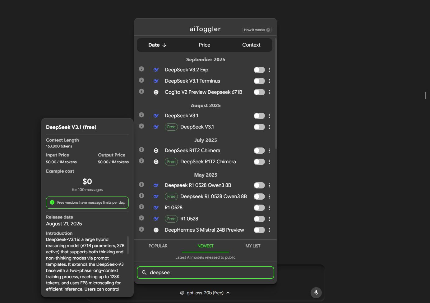 Use Deepseek for free